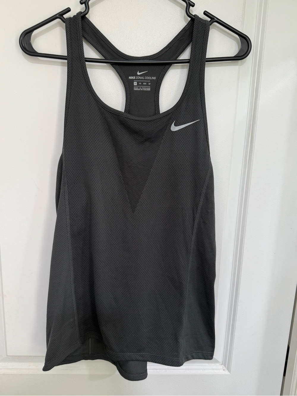 Nike Gray Zonal Cooling Racerback Tank with White Swoosh -XS
